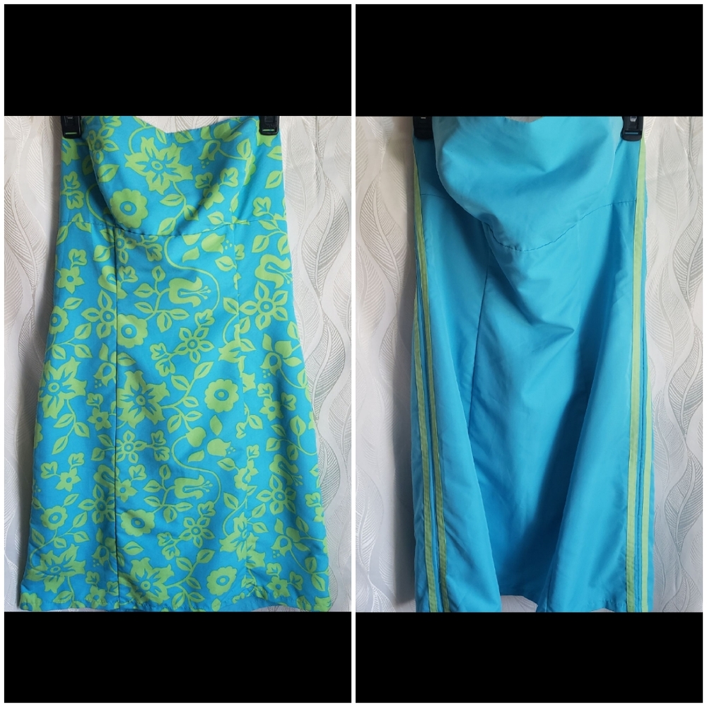 Reversible Floral Strapless Tie Back Cutout Femine Derby Fitted Mini Sundress
